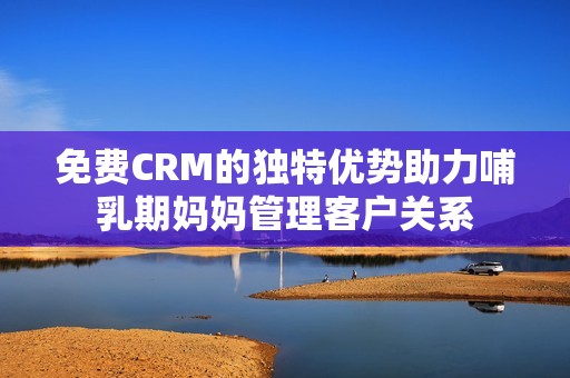 免费CRM的独特优势助力哺乳期妈妈管理客户关系