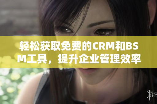 轻松获取免费的CRM和BSM工具，提升企业管理效率