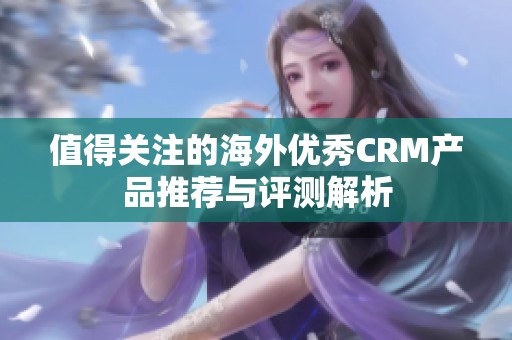 值得关注的海外优秀CRM产品推荐与评测解析