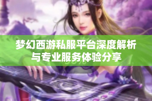 梦幻西游私服平台深度解析与专业服务体验分享