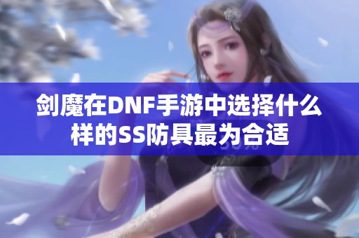 剑魔在DNF手游中选择什么样的SS防具最为合适