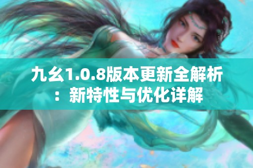 九幺1.0.8版本更新全解析：新特性与优化详解