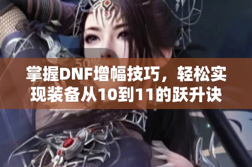 掌握DNF增幅技巧，轻松实现装备从10到11的跃升诀窍