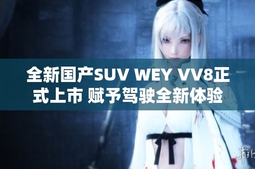 全新国产SUV WEY VV8正式上市 赋予驾驶全新体验