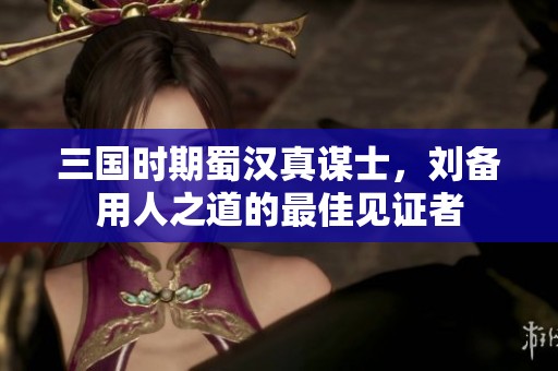 三国时期蜀汉真谋士，刘备用人之道的最佳见证者