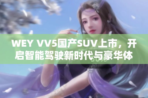 WEY VV5国产SUV上市，开启智能驾驶新时代与豪华体验