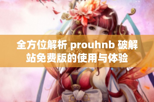 全方位解析 prouhnb 破解站免费版的使用与体验