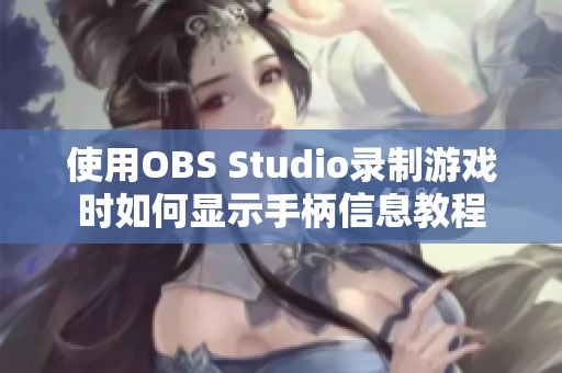 使用OBS Studio录制游戏时如何显示手柄信息教程