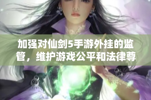 加强对仙剑5手游外挂的监管，维护游戏公平和法律尊严