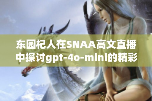 东园杞人在SNAA高文直播中探讨gpt-4o-mini的精彩内容