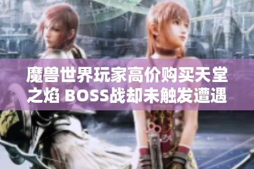 魔兽世界玩家高价购买天堂之焰 BOSS战却未触发遭遇重大损失