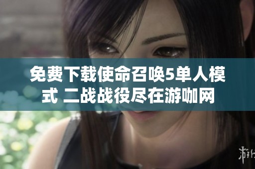 免费下载使命召唤5单人模式 二战战役尽在游咖网