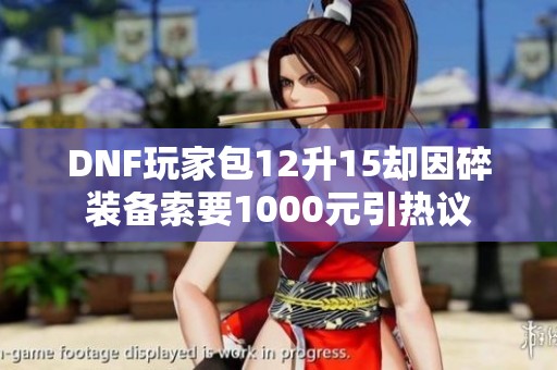 DNF玩家包12升15却因碎装备索要1000元引热议