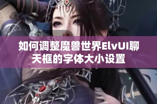 如何调整魔兽世界ElvUI聊天框的字体大小设置