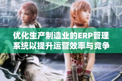 优化生产制造业的ERP管理系统以提升运营效率与竞争力