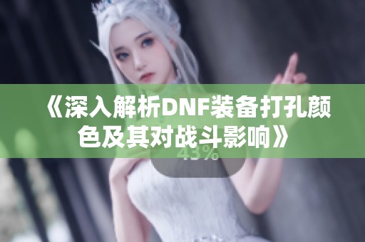 《深入解析DNF装备打孔颜色及其对战斗影响》