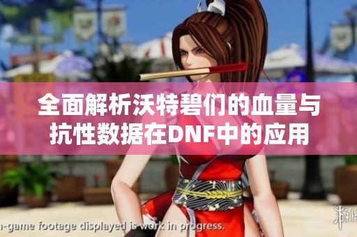 全面解析沃特碧们的血量与抗性数据在DNF中的应用