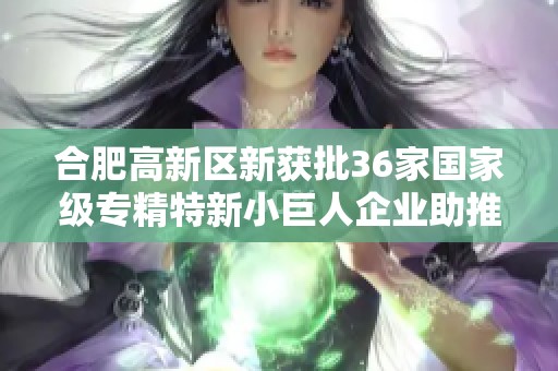 合肥高新区新获批36家国家级专精特新小巨人企业助推经济发展