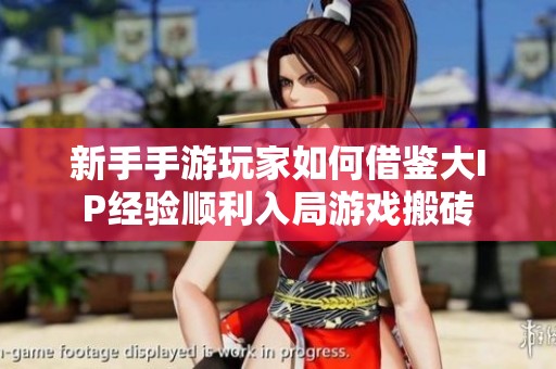 新手手游玩家如何借鉴大IP经验顺利入局游戏搬砖
