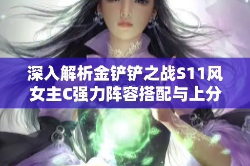 深入解析金铲铲之战S11风女主C强力阵容搭配与上分策略分享