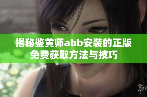 揭秘鉴黄师abb安装的正版免费获取方法与技巧