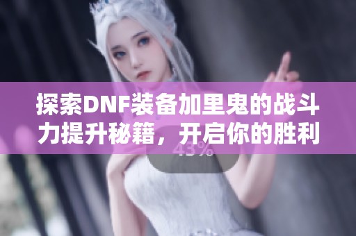 探索DNF装备加里鬼的战斗力提升秘籍，开启你的胜利之路