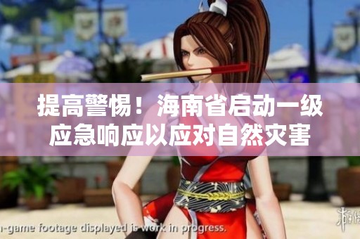 提高警惕！海南省启动一级应急响应以应对自然灾害