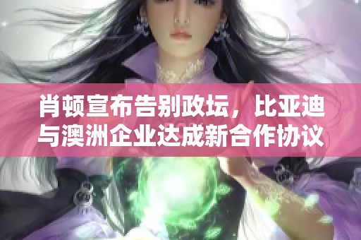 肖顿宣布告别政坛，比亚迪与澳洲企业达成新合作协议