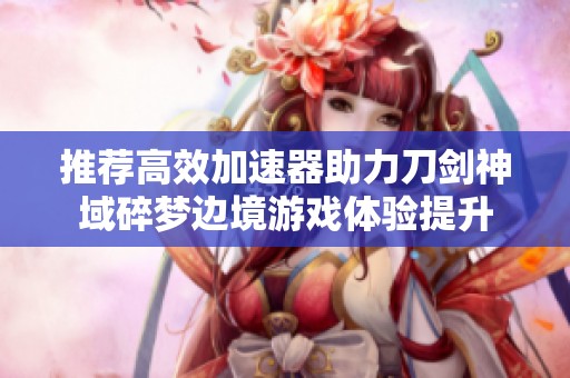 推荐高效加速器助力刀剑神域碎梦边境游戏体验提升