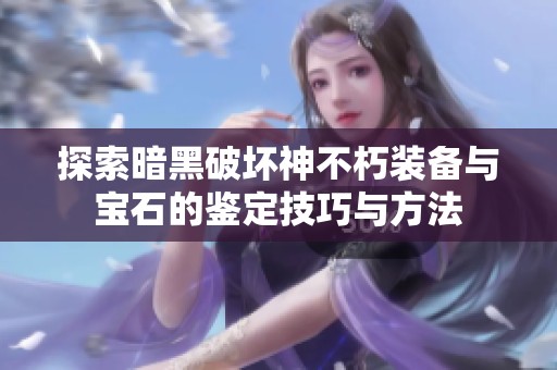 探索暗黑破坏神不朽装备与宝石的鉴定技巧与方法
