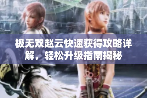 极无双赵云快速获得攻略详解，轻松升级指南揭秘