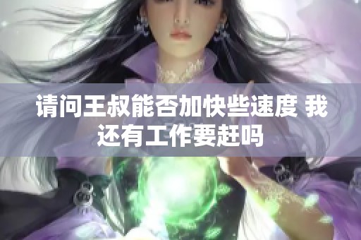 请问王叔能否加快些速度 我还有工作要赶吗