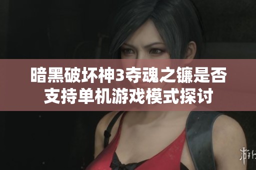 暗黑破坏神3夺魂之镰是否支持单机游戏模式探讨