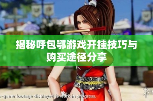 揭秘呼包鄂游戏开挂技巧与购买途径分享
