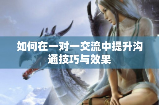 如何在一对一交流中提升沟通技巧与效果