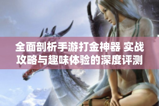 全面剖析手游打金神器 实战攻略与趣味体验的深度评测与分享