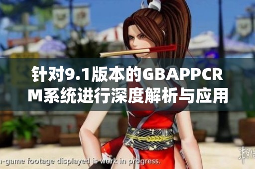 针对9.1版本的GBAPPCRM系统进行深度解析与应用指南