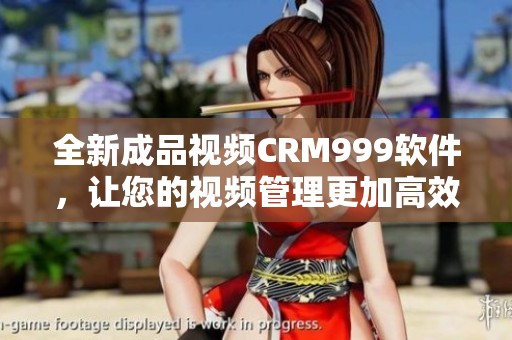 全新成品视频CRM999软件，让您的视频管理更加高效便捷