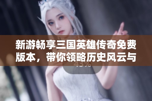 新游畅享三国英雄传奇免费版本，带你领略历史风云与激战豪情