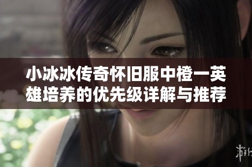 小冰冰传奇怀旧服中橙一英雄培养的优先级详解与推荐策略分析