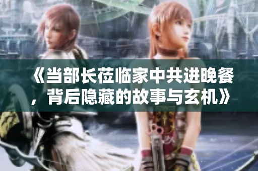 《当部长莅临家中共进晚餐，背后隐藏的故事与玄机》