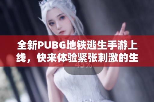 全新PUBG地铁逃生手游上线，快来体验紧张刺激的生存挑战！