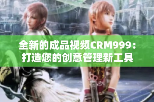 全新的成品视频CRM999：打造您的创意管理新工具