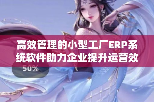 高效管理的小型工厂ERP系统软件助力企业提升运营效率