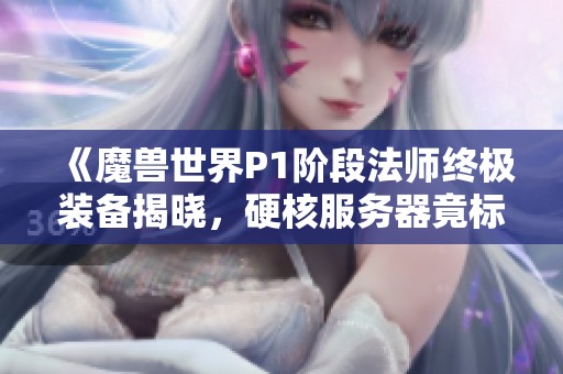 《魔兽世界P1阶段法师终极装备揭晓，硬核服务器竟标价400元》