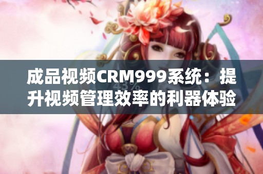 成品视频CRM999系统：提升视频管理效率的利器体验分享