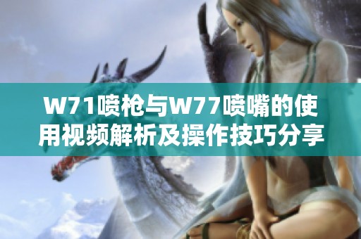 W71喷枪与W77喷嘴的使用视频解析及操作技巧分享