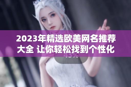 2023年精选欧美网名推荐大全 让你轻松找到个性化名称