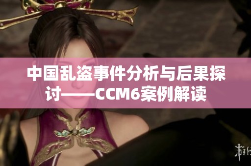 中国乱盗事件分析与后果探讨——CCM6案例解读